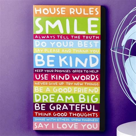 House Rules Hanging Canvas Print House Rules Hanging Canvas Good