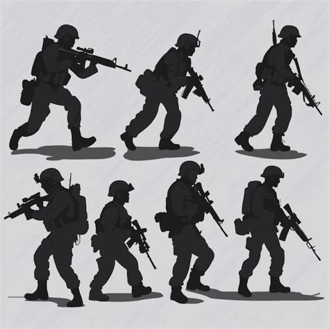 Premium Vector Soldier Silhouettes Vector