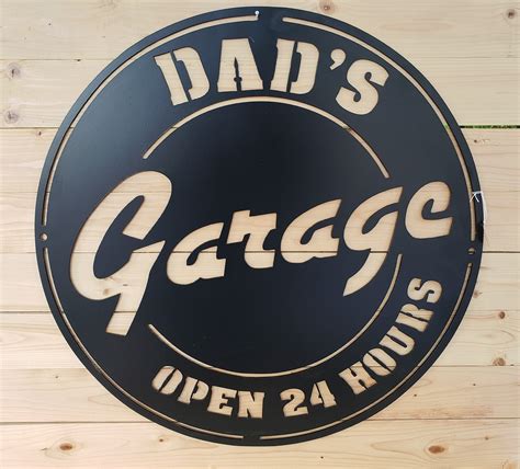 Dads Garage Metal Sign Etsy