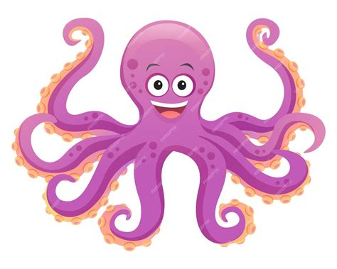 Premium Vector Cute Octopus Cartoon Illustration Isolated On White