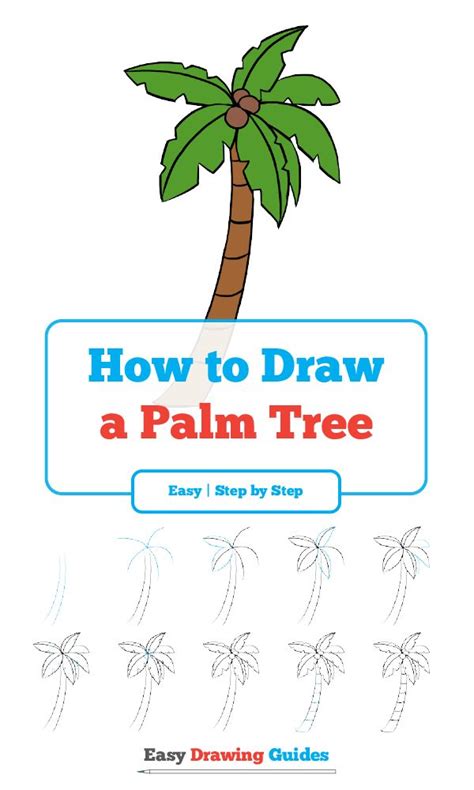 How To Draw A Palm Tree Easy Step By Step Tutorial Palm Tree