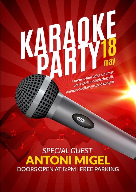 Premium Vector Karaoke Party Invitation Poster Design Template