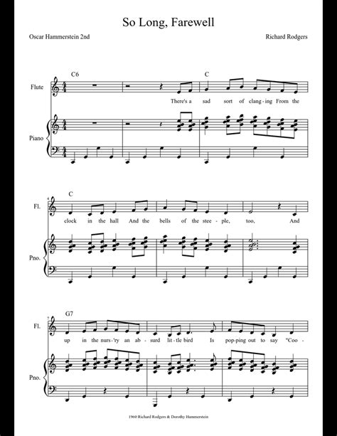 So Long Farewell Sound Of Music Sheet Music Download Free In Pdf Or Midi