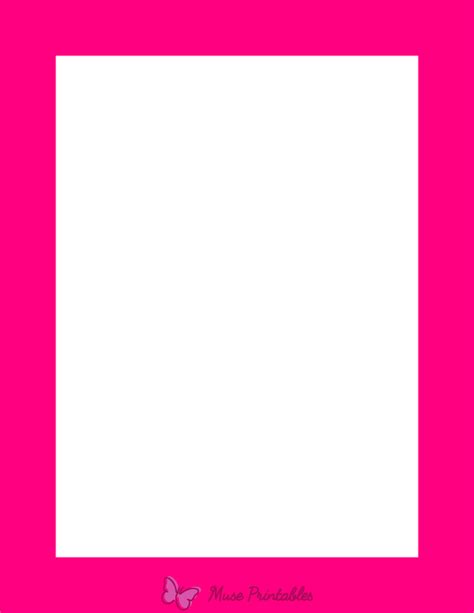 Printable Hot Pink Solid Page Border Boarders And Frames Page Borders