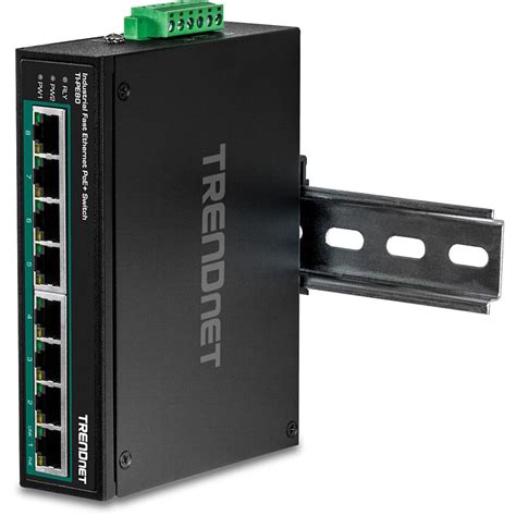 Trendnet Ti Pe80 Switch Rail Din Fast Ethernet Poe Industriel à 8