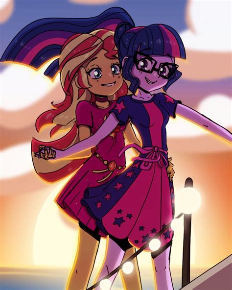 Sunset Shimmer And Twilight Sparkle Equestria Girls Drawn By Pimmy My
