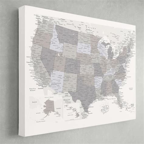 Farm House Push Pin Us Map Personalized United States Map Etsy Cotton