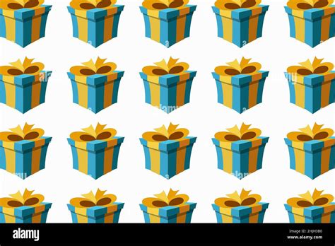Wrapped Presentchristmas Or Birthday Pattern On White Background