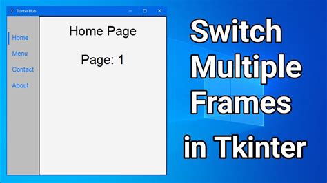 Switch Pages In Tkinter Switch Frames In Tkinter Switch Multiple