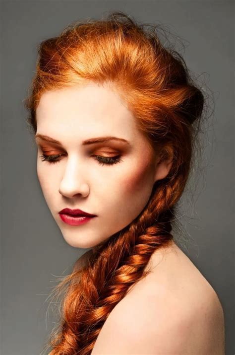 braided red hair redhead makeup beautiful red hair red hair color