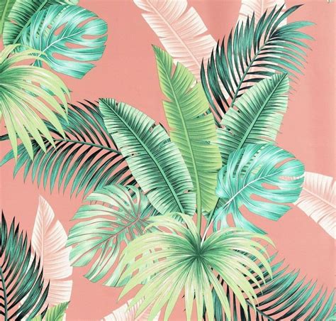 Arthouse Miami Tropics Pink Green Leaves Wallpaper 921405