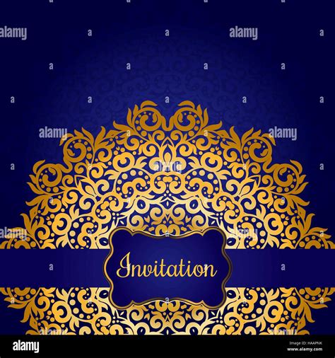 Rich Gold Invitation Card In The Indian Style Bohemian Cards With