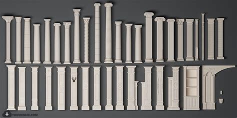 3d Decorative Columns Model 193 Free Download By Huyhieulee