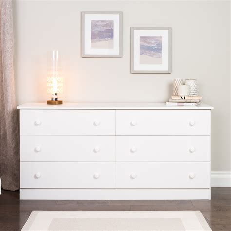 King size & queen size bed sets, coloured bedroom sets, chests, dressers, nightstands, and so on. Prepac White Edenvale 6 Drawer Dresser - Home - Furniture ...