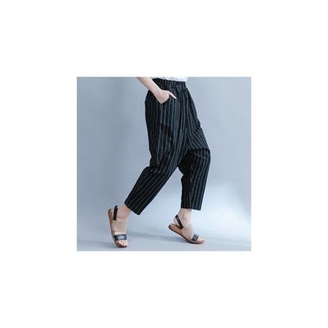 Pinstriped Cropped Harem Pants £17 Liked On Polyvore Featuring Pants