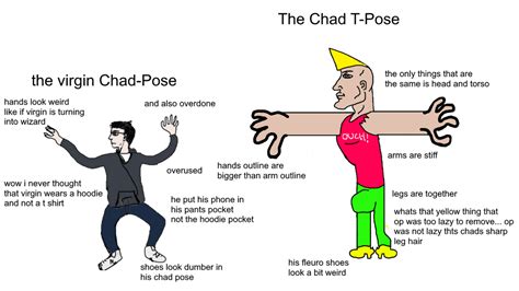 The Virgin Chad Pose Vs The Chad T Pose Rvirginvschad