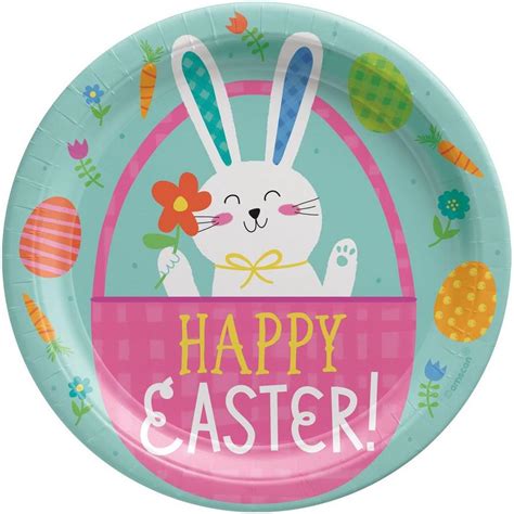 Funny Bunny Easter Paper Lunch Plates 9in 8ct Party City