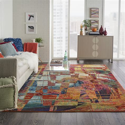 Nourison Celestial Colorful Abstract Stained Glass Area Rug Walmart