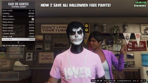How To Save All Halloween Face Paints In Gta 5 Online Youtube