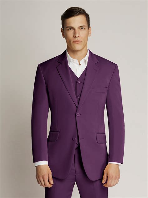 Vegas Fine Twill Plain Microfibre Suit Purple Ambassador Collection