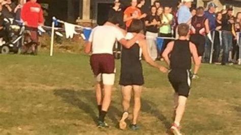 Runner Disqualified After Helping Collapsed Rival Finish Race But Hero Of Rivals School Abc News