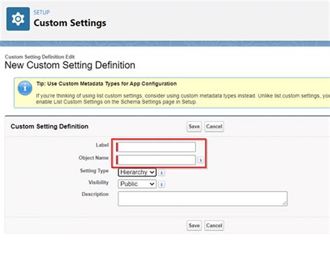 Custom Settings In Salesforce How To Create Custom Setting