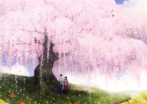 Spring Couple Sakura Japan Japanese Romance Love Orginal Cherry