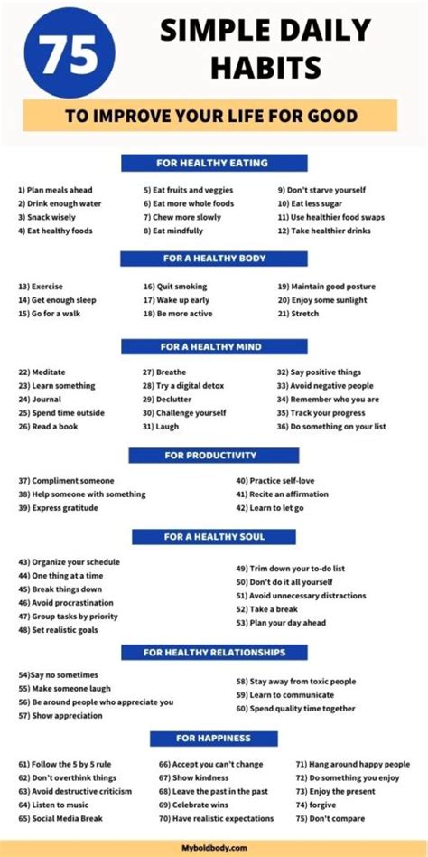 75 Simple Daily Habits Thatll Improve Your Life For Good