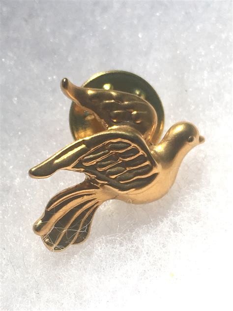 Miniature Golden Dove Lapel Pin Etsy