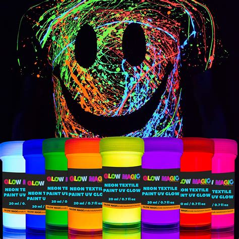 Glow Magic Set Di 8 Colori Fluorescenti Per Tessuti Colori