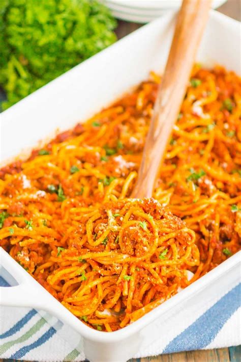 Easy Baked Spaghetti Recipe Pumpkin N Spice