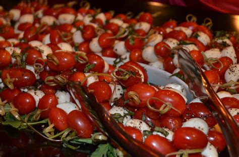 Caprese Skewers Cherry Tomatoes Bocconcini Cheese And Basil As Hors D