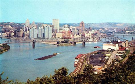 The River Going Upstream To Pittsburgh The City On Triangle Formed By