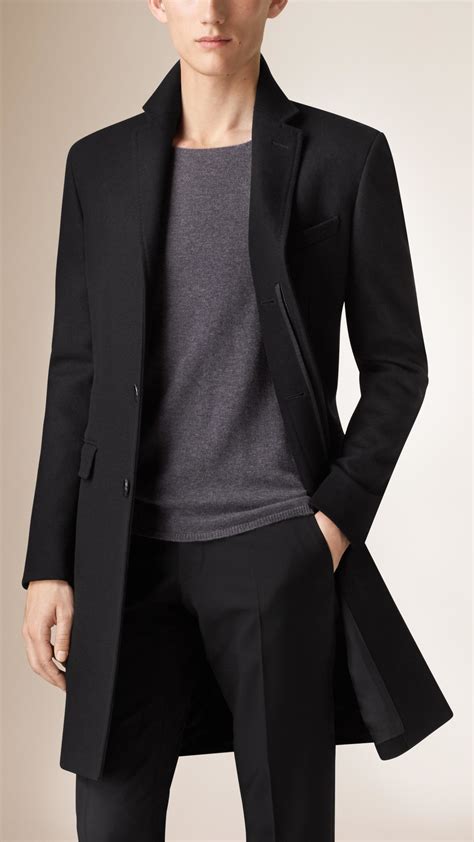 Lyst Burberry Wool Cashmere Topcoat In Black For Men