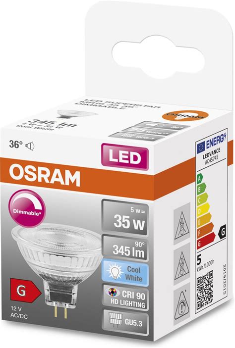 Osram Superstar Led Gu Spot Helder W Lm Koel Wit Dimbaar