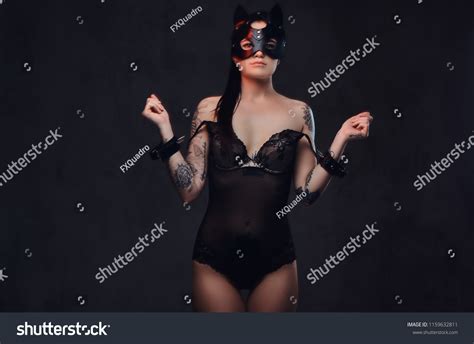 Sexy Woman Wearing Black Lingerie Bdsm Stock Photo Shutterstock