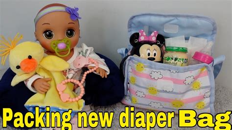 Packing Baby Doll Diaper Bag For My Baby Alive Real As Can Be Baby Doll