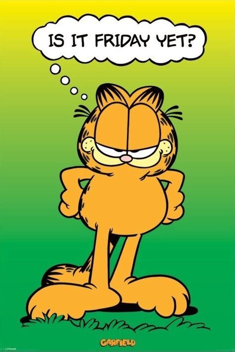 Garfield Is It Friday Yet Póster Lámina Compra En Posterses
