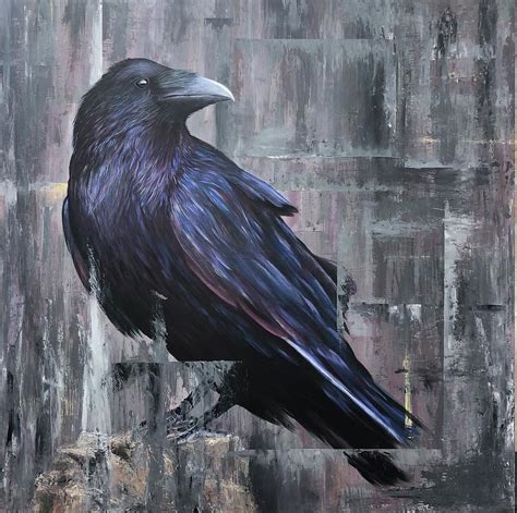Raven Painting By Shawn Dixon Fine Art America