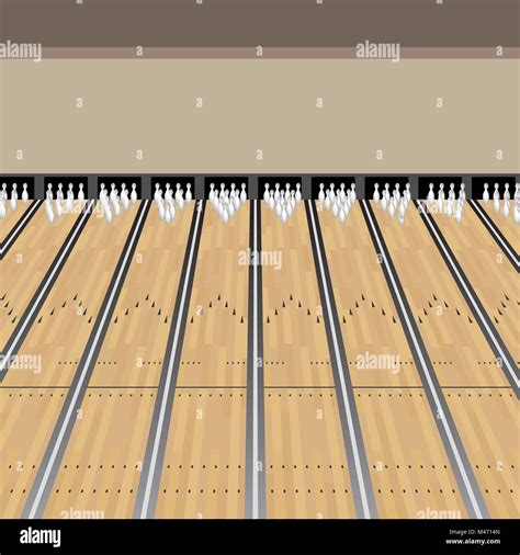 Una Imagen De Un Bowling Lane Juego De Pasadores De Fondo Imagen Vector