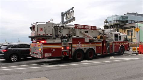 Fdny Tower Ladder 15 And Engine Company 4 Responding To A Mva In Lower