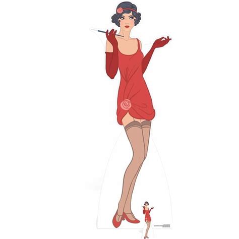 Buy Gatsby 1920s Red Flapper Girl Life Size Cardboard Cutout Sc1022 Online At Lowest Price In
