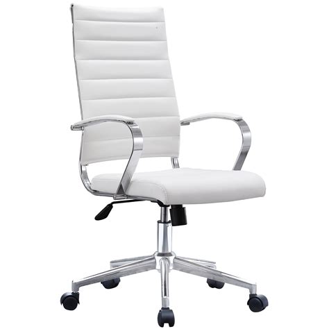 Office Furniture Modern Mid Back Armless Ribbed Office Chair Leather