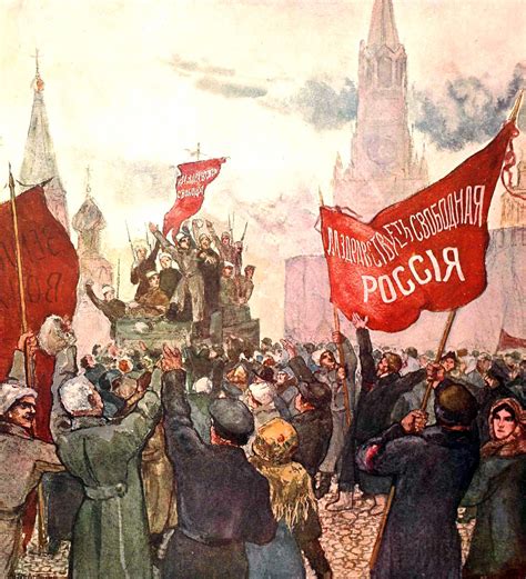 Russian Bolshevik Workers Demonstrating Outside The Kremlin Moscow Серп и молот