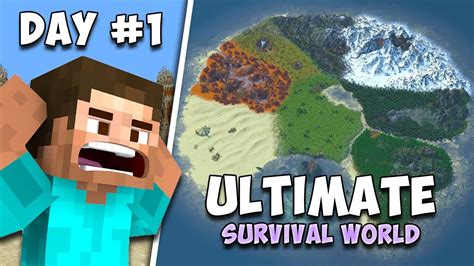 I Survived The Ultimate Survival World In Minecraft Youtube