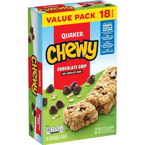 Quaker Chewy Granola Bars Chocolate Chip 18 Pack