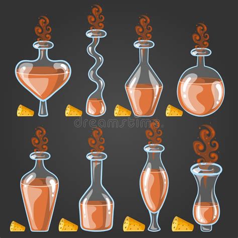 Big Set With Different Magic Elixir Stock Vector Illustration Of