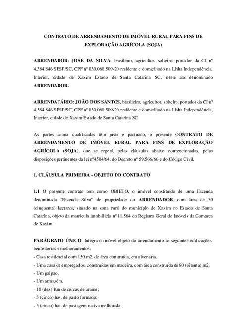 Doc Contrato De Arrendamento Rural Marcieli Londero