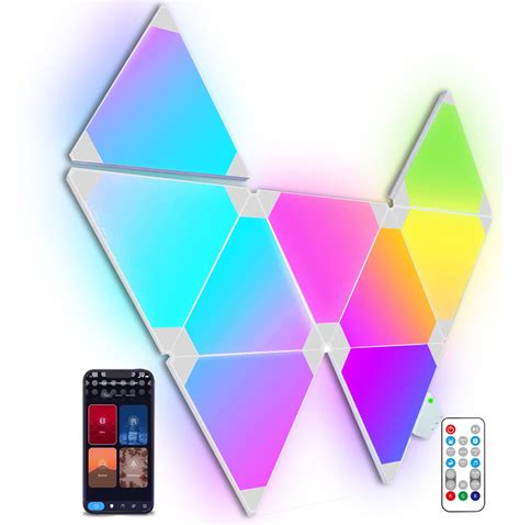 Pcsset Smart Multicolor Triangle Led Light Panels Music Wifi Control