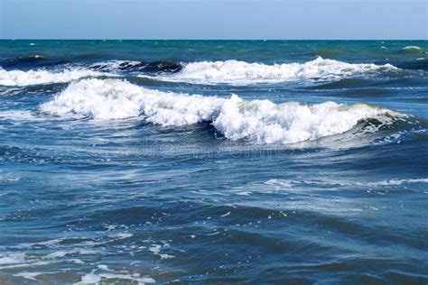Blue Waves On A Sea Beach On A Sunny Day Stock Photo Image Of Scene